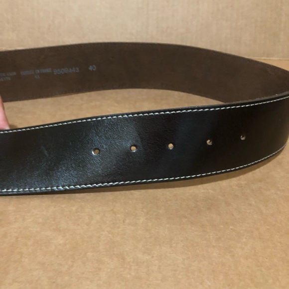 Angelo Tarlazzi Leather Belt Black Wide Size 40 - Picture 5 of 8